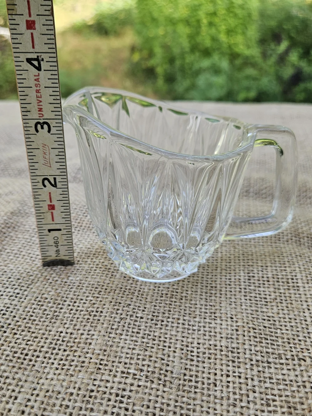 Clear Crystal Glass Creamer Pitcher - Classic Faceted Design